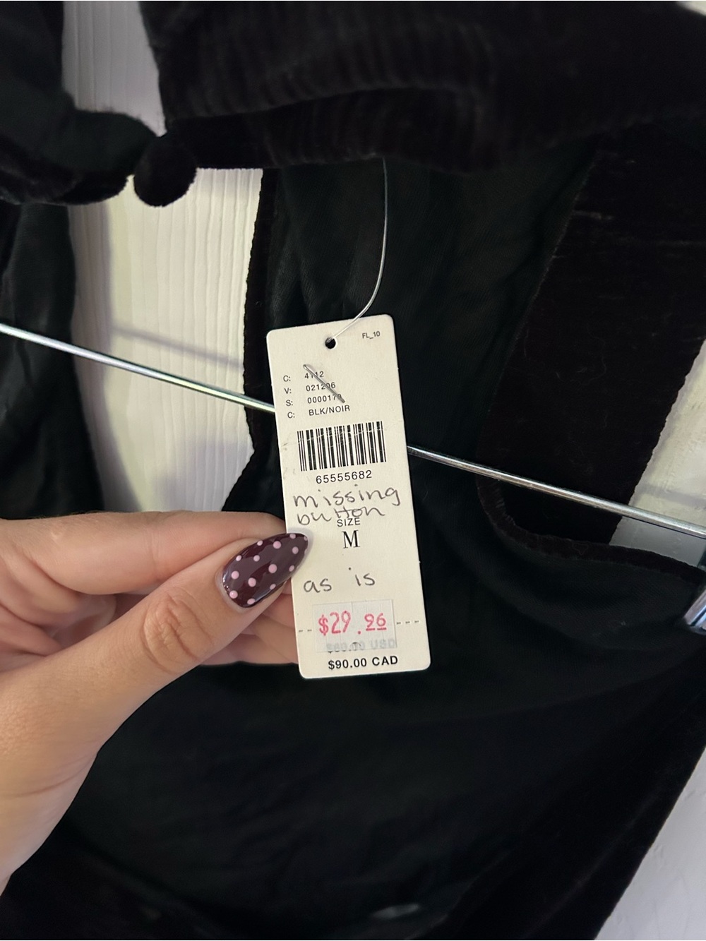 NWT with flaw Anthropologie Dolan Black Velvet Halter Top Size Medium - Picture 10 of 13